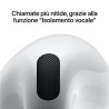 Estuche abierto y auriculares de los AirPods 4 con Cancelación Activa de Ruido de frente.