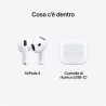 Estuche abierto y auriculares de los AirPods 4 con Cancelación Activa de Ruido de frente.