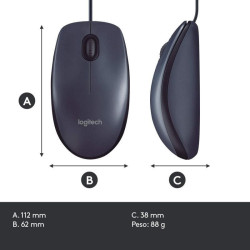 Ratón Logitech B100 OEM/ Hasta 800 DPI - LOGITECH (4)